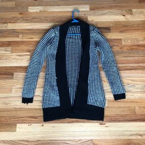 Black and white checked cardigan